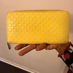 Louis Vuitton Yellow Checkered Wallet